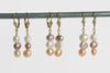 עגילים תלויים גולדפילד עם פנינה טבעית 3 צבעים - Gemazone Jewelry ג'מזון תכשיטים
