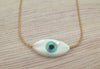 שרשרת גולדפילד עדינה עם תליון עין הרע בצורת מרקיזה - Gemazone Jewelry הבית שלך לתכשיטים עדינים