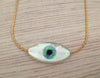 שרשרת גולדפילד עדינה עם תליון עין הרע בצורת מרקיזה - Gemazone Jewelry הבית שלך לתכשיטים עדינים