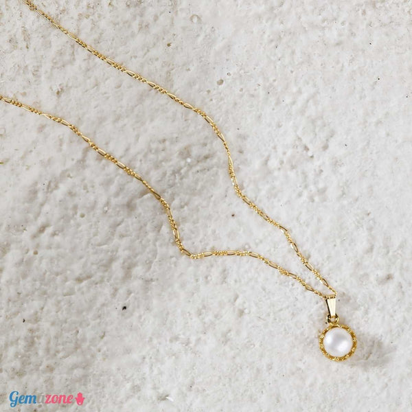 שרשרת גולדפילד עם תליון פנינה טבעית - Gemazone Jewelry ג'מזון תכשיטים