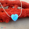 שרשרת גולדפילד עם תליון לב בצבע אופל טורקיז - Gemazone Jewelry ג'מזון תכשיטים